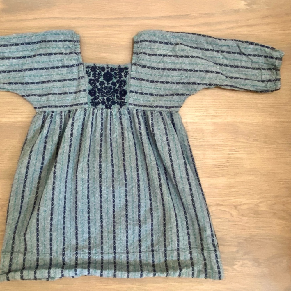 Chambray embroidered dress